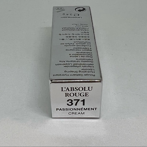 New LANCOME L'Absolu Rouge Lipstick #371 PASSIONNEMENT Cream Hydrating Lip Color - Picture 6 of 6